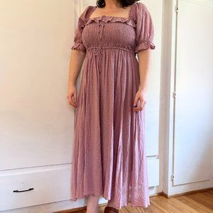Dusty Rose Mauve Cottage Core Dress - XL